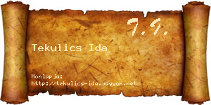 Tekulics Ida névjegykártya