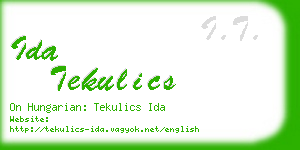 ida tekulics business card